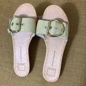 Dolce Vita Danna Natural Raffia flat Slip-on with buckle Sandals Size 11 (SH59)